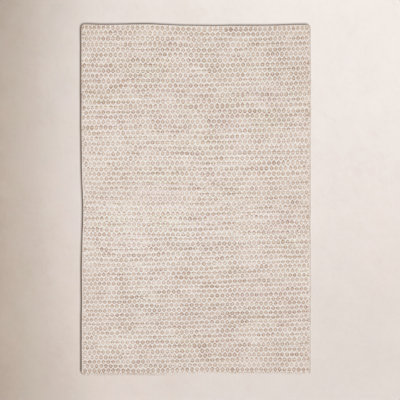Midford Beige Hand-Woven Geometric Wool Rug