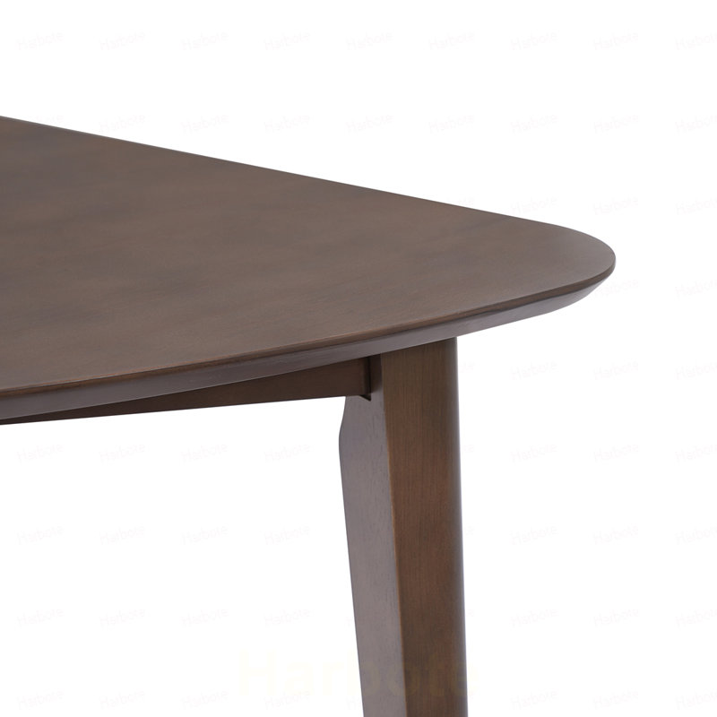 Ensemble de table moderne 3 pièces - table d'appoint triangulaire et 2 chaises en bois courbé, finitions brunes minimalistes peu encombrantes pour le salon, la cuisine, les petits espaces, faciles à assembler