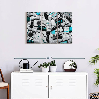 Dominoes and Chess Pop, reproduction d'art sur toile