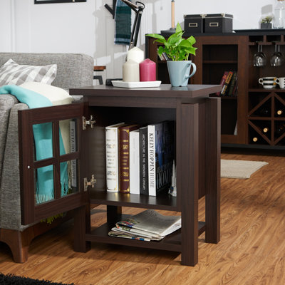 Table de bout moderne en noyer Arreona