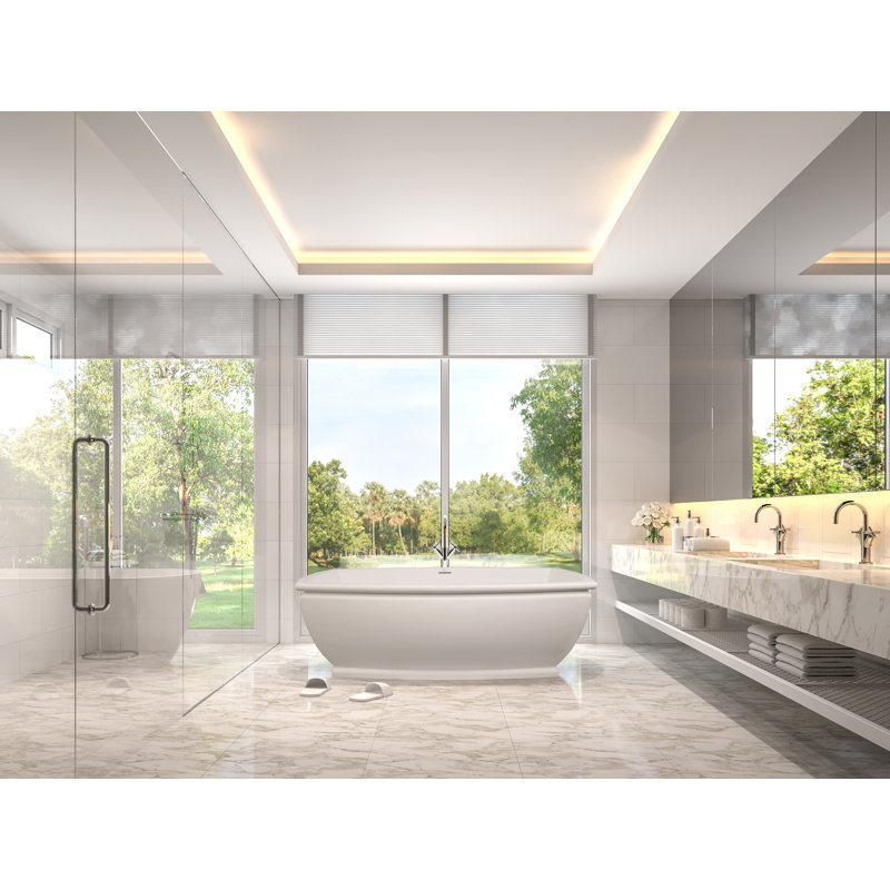 Niantic 66.25'' L Soaking Bathtub, Polished White