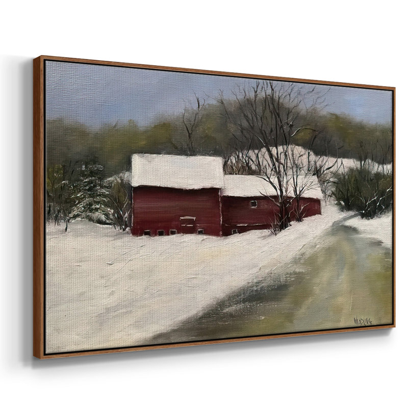 " Winter Homestead II ", 17" H x 25" W x 1.5" D, Walnut