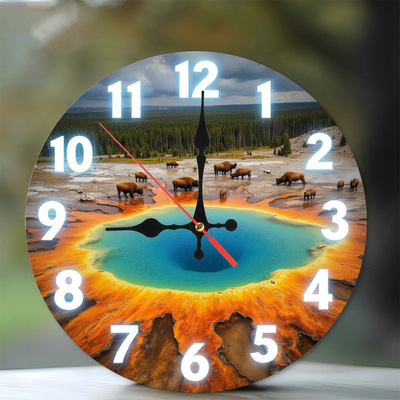 Horloge de bison de Yellowstone, art mural