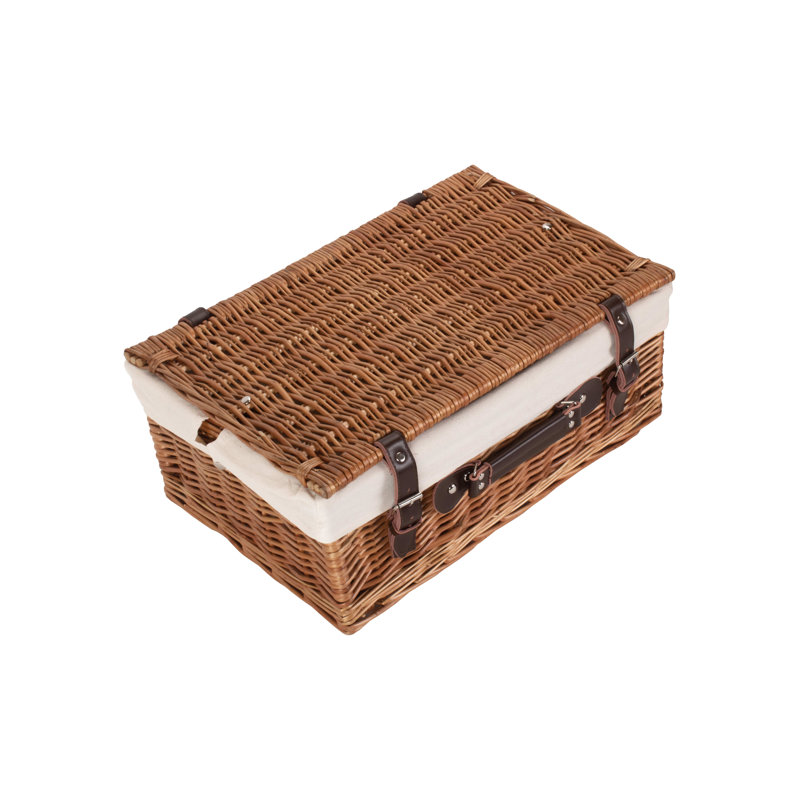 Wicker Basket with Lining, Double Steamed Hamper/White Lining