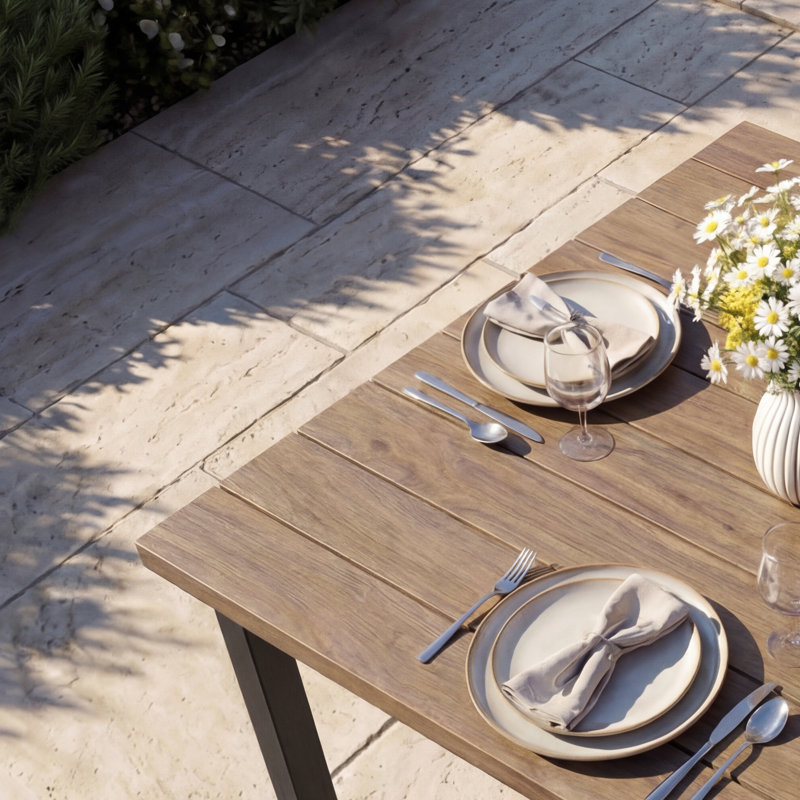 Table de salle à manger d'extérieur en métal 37,25 po Tansi