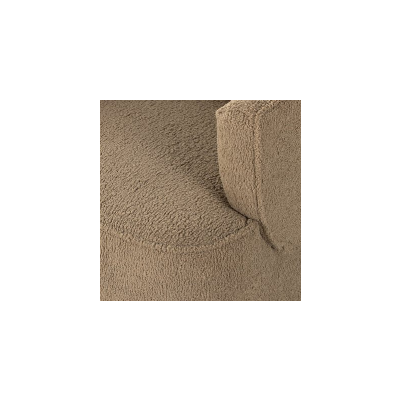 Mila Swivel Barrel Chair, Sheepskin Camel Sherpa Polyester Blend