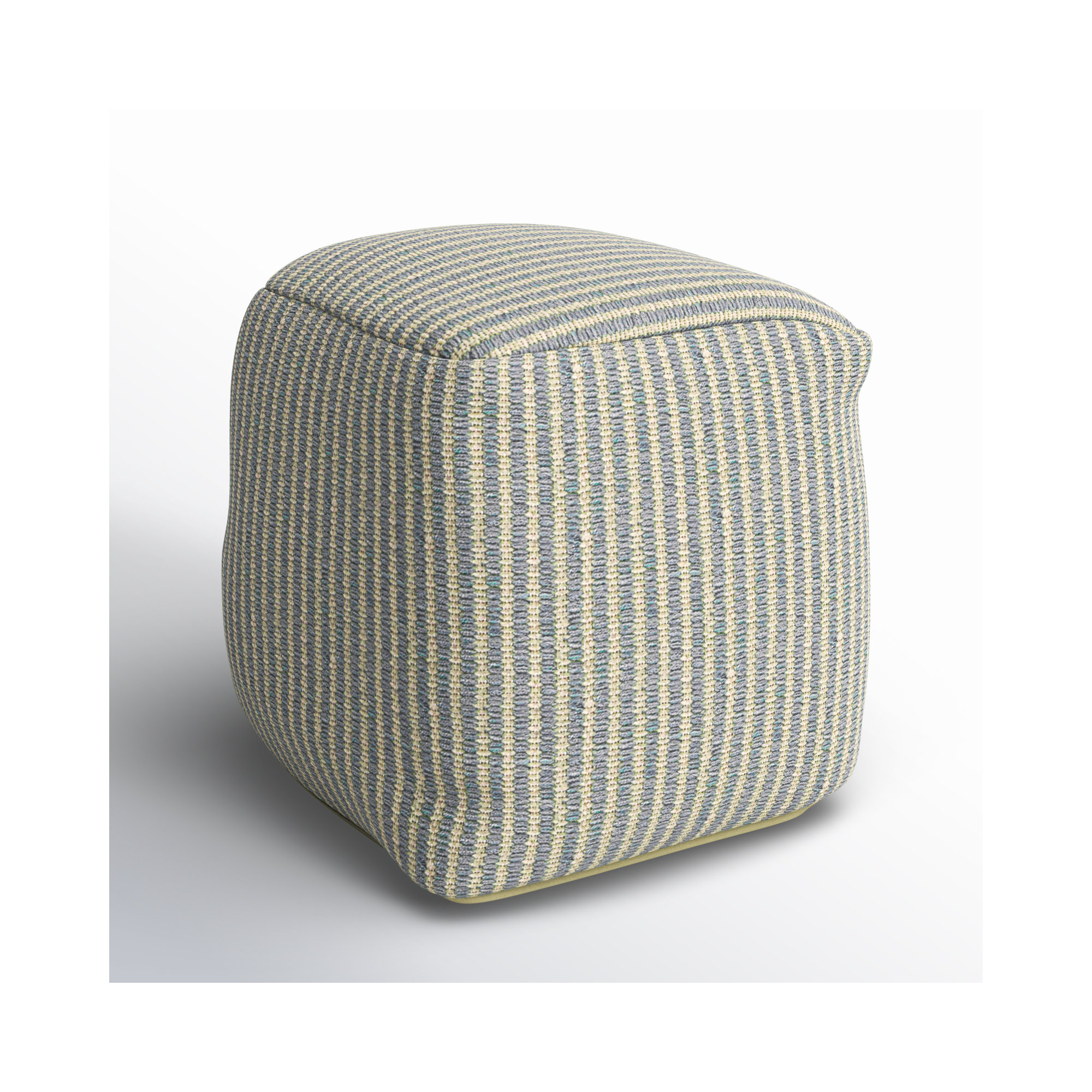 Borislava Outdoor Ottoman with Cushion, Icy Blue
