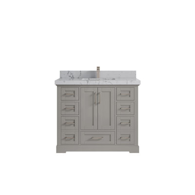 Esin 42'' Single Bathroom Vanity with Quartz Top