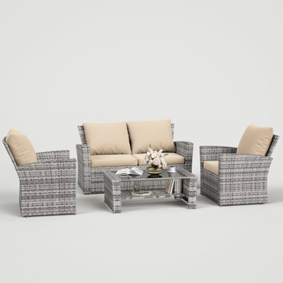 Rosolino 4 - Person Outdoor Seating Group with Cushions