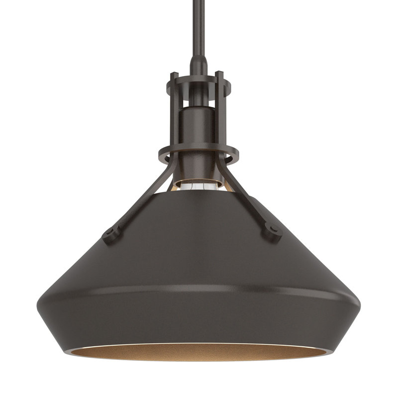 Luminaire suspendu Henry avec chanfrein, Bronze huilé, Bronze huilé