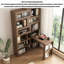 Solid Wood L-Shaped Retro-Style Extendable Bookcase-Desk Combo-1290292028-1290292029