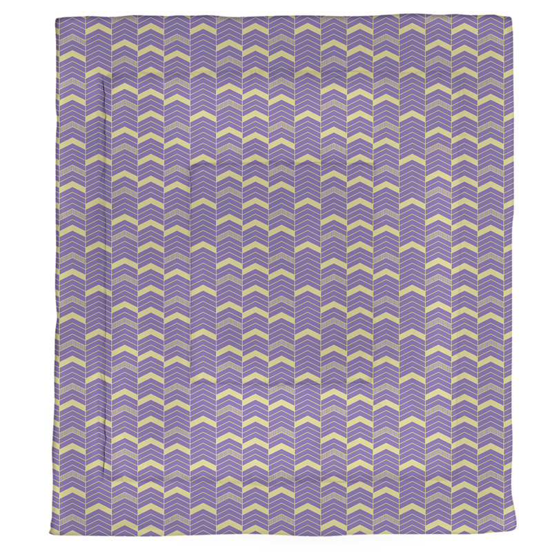 Édredon réversible en microfibre Rhonda Cheval, Édredon simple, Mauve / Jaune