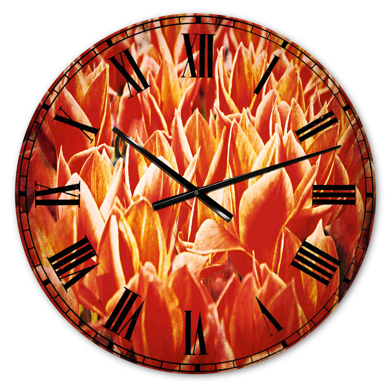 Fleurs de tulipes dans le parc Keukenhof - Horloge murale traditionnelle, Petit