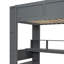 Lit mezzanine en bois avec bureau, tablettes multiples, DEL et station de charge-112706819