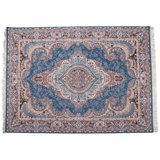 Tapis oriental oriental en soie mauve / bleu / ivoire 4 pi 11 po x 7 pi