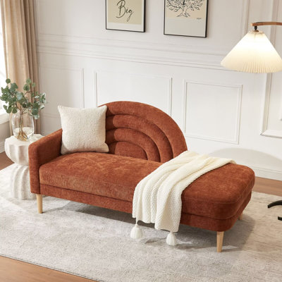 Hamm Arc of Hope Chaise Lounge – Rainbow-Inspired Reclining Sofa with Soft Linen Fabric, Solid Pine Wood Frame, and High-Density Foam for Comfort and Style