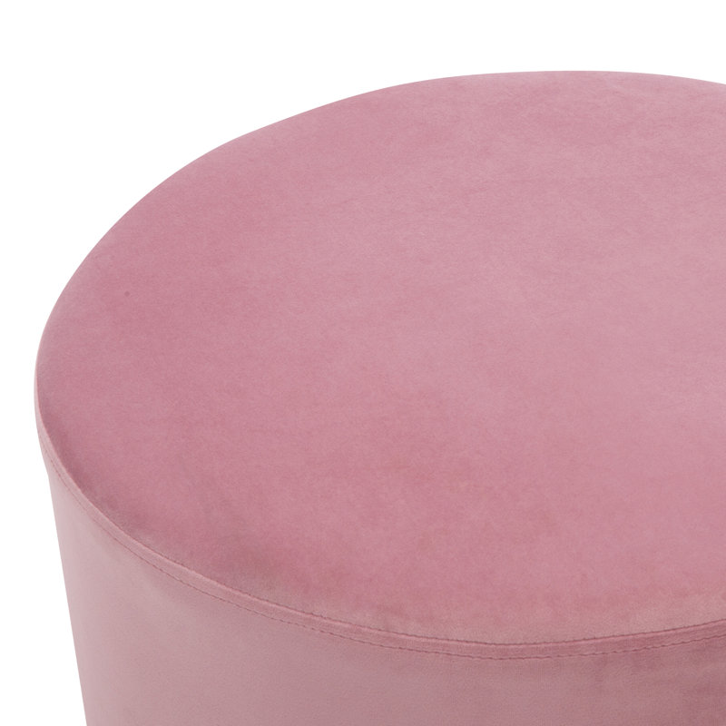 Arfhlaith Upholstered Pouf, Pink Velvet 