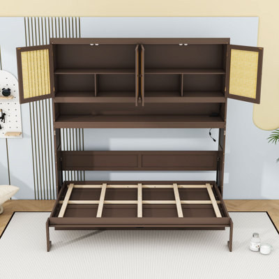 Murphy Bed with Cabinet, Light and USB