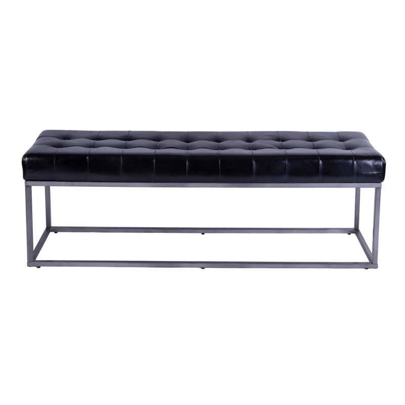 Banc d'appoint en cuir et fer Knox