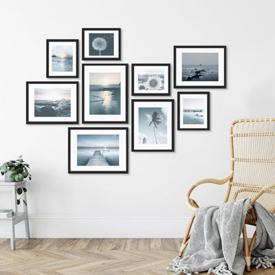 " Nautical Landscape And Flower Variety Botanical Ocean " 9 - Pieces