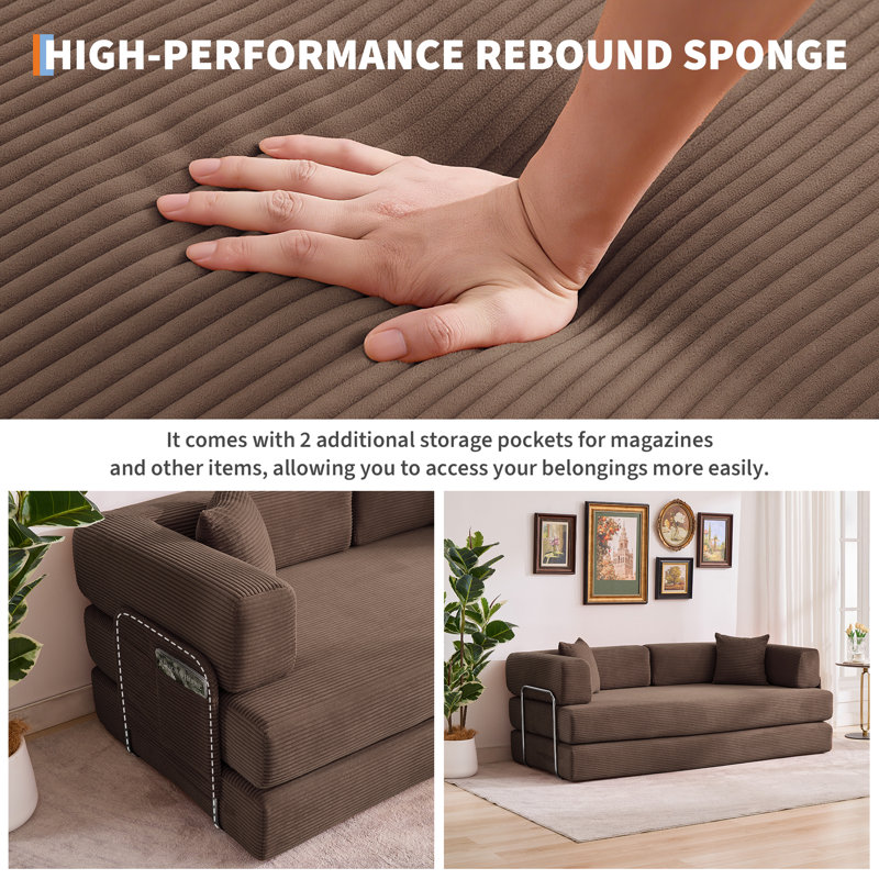 Upholstered 78.7 " Sofa Bed, Coffee