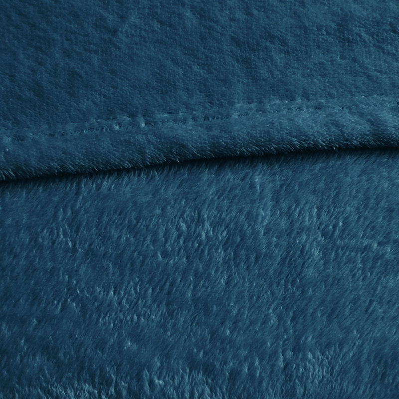 King Aqua Plush Reversible Machine Washable Blanket