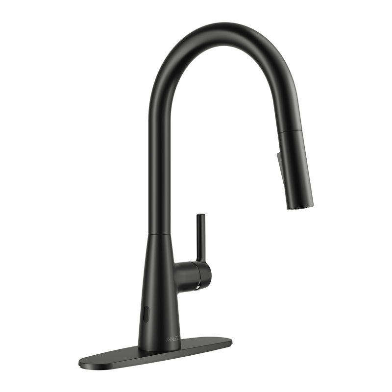 Modern Touchless Pull-Down Kitchen Faucet, Matte Black