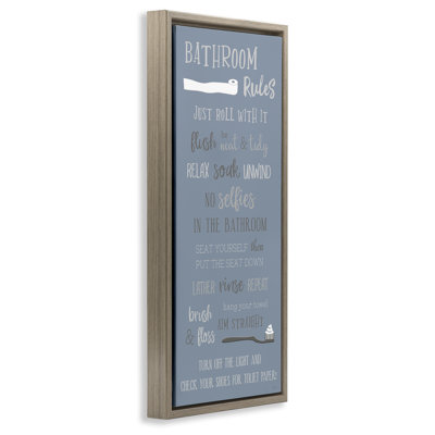 Bathroom Rules on Muted Blue