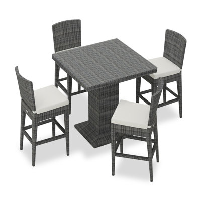 District Outdoor 5 - Piece Bar Height Dining Set with Cushions