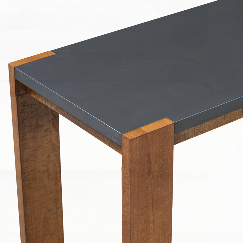 Console 60 po à deux niveaux minimaliste, table d'entrée moderne avec tablette pour le salon et le couloir, Noir / brun