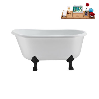 57.5'' x 29.5'' Soaking Acrylic Bathtub