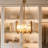 Hanshelmut 6-Light Shaded Gold Drum Chandelier with Ripple Glass