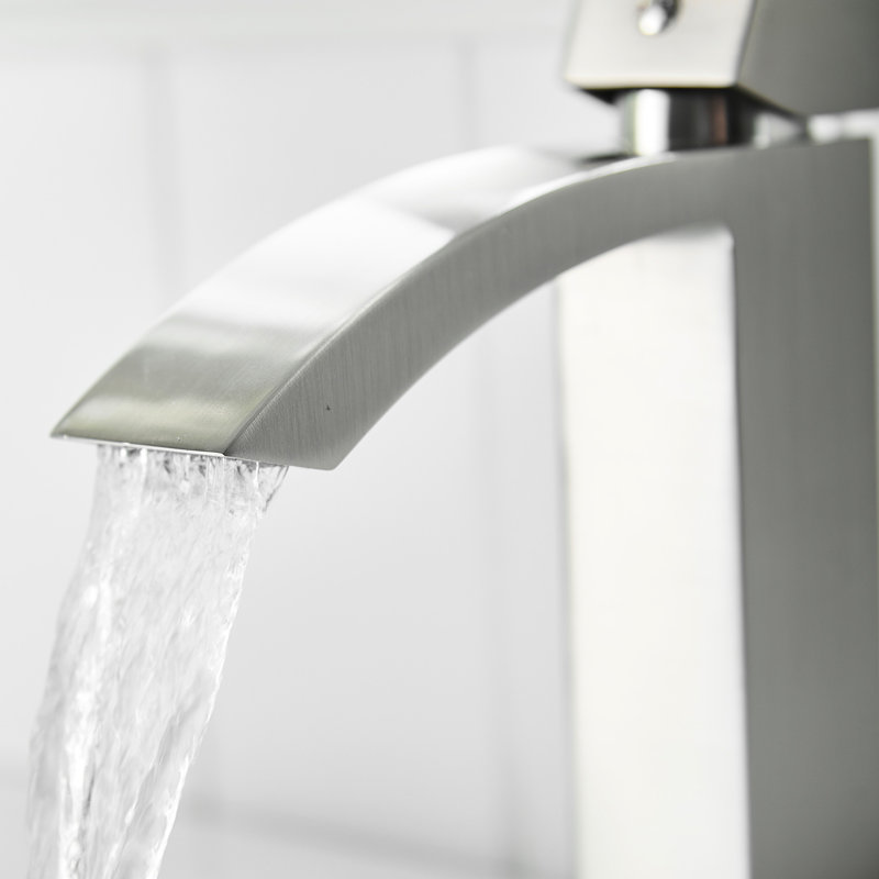 Modern Bathroom Faucet In Brushed Nickel - Side And Cartridge Valve Sink Manual Handle