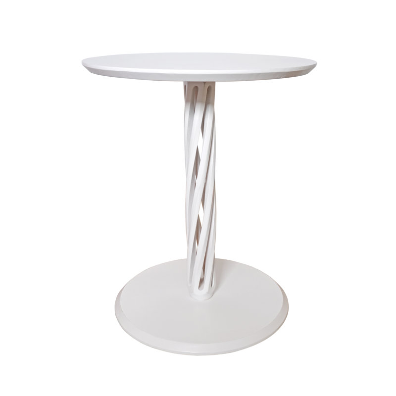 Solid Wood Top End Table, White