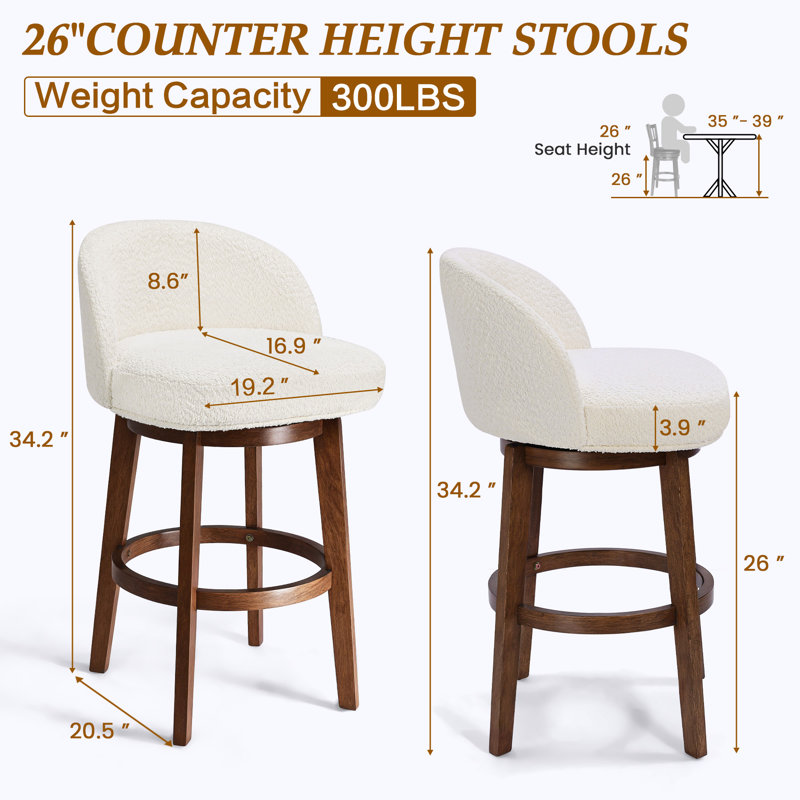 Detweiler Modern 26''H Swivel Counter Stool