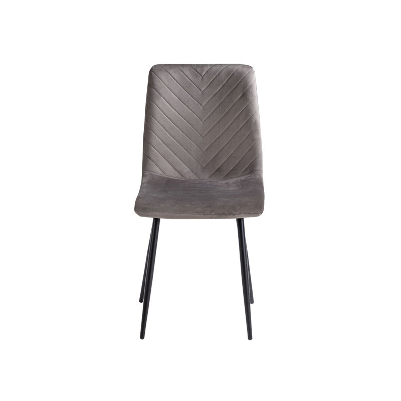 Kincannon Velvet Upholstered Side Chair in Gray