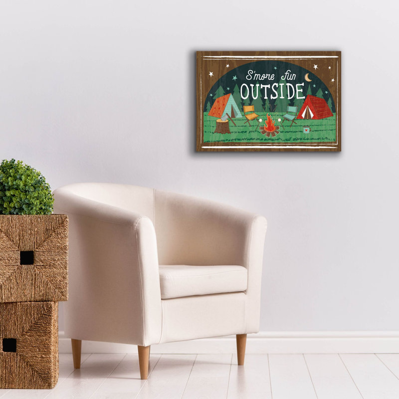 «Comfy Camping 7» par Melissa Averinos, art mural sur toile, H 18 po x l 26 po x P 0,75 po