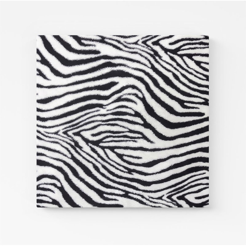 Zebra Texture Pattern - Wrapped Canvas Print, 16cm H x 16cm W x 3.8cm D