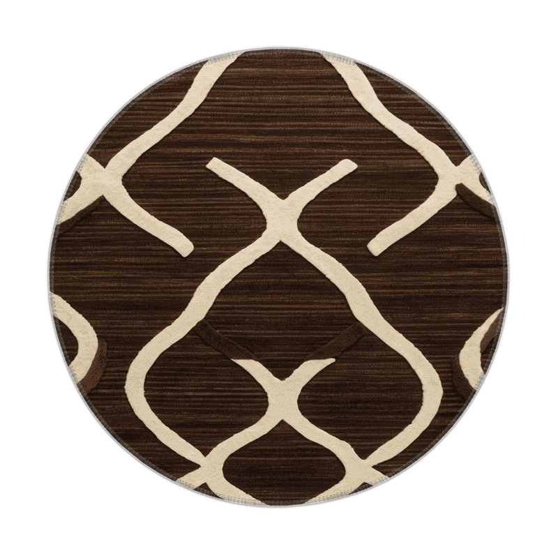 Trellis Brown Indoor and Outdoor Area Rug, Rectangle 9' x 12'