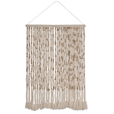Iliana Hand-Knitted Wool Wall Hanging Piece, Natural