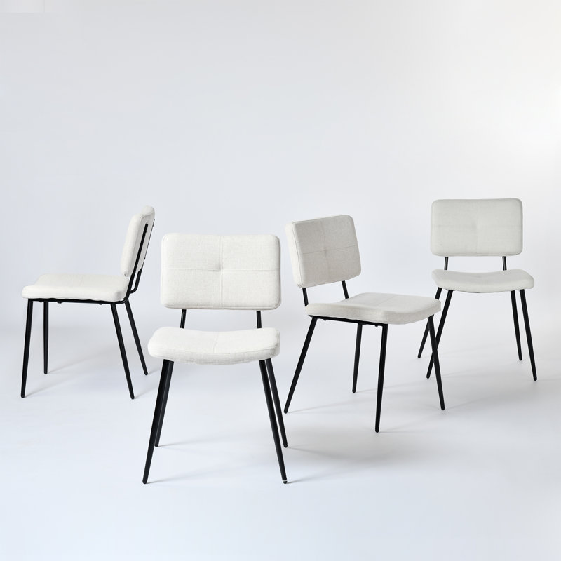 Chaise d'appoint de cuisine Christoline, Mélange de polyester beige, 4 pièces