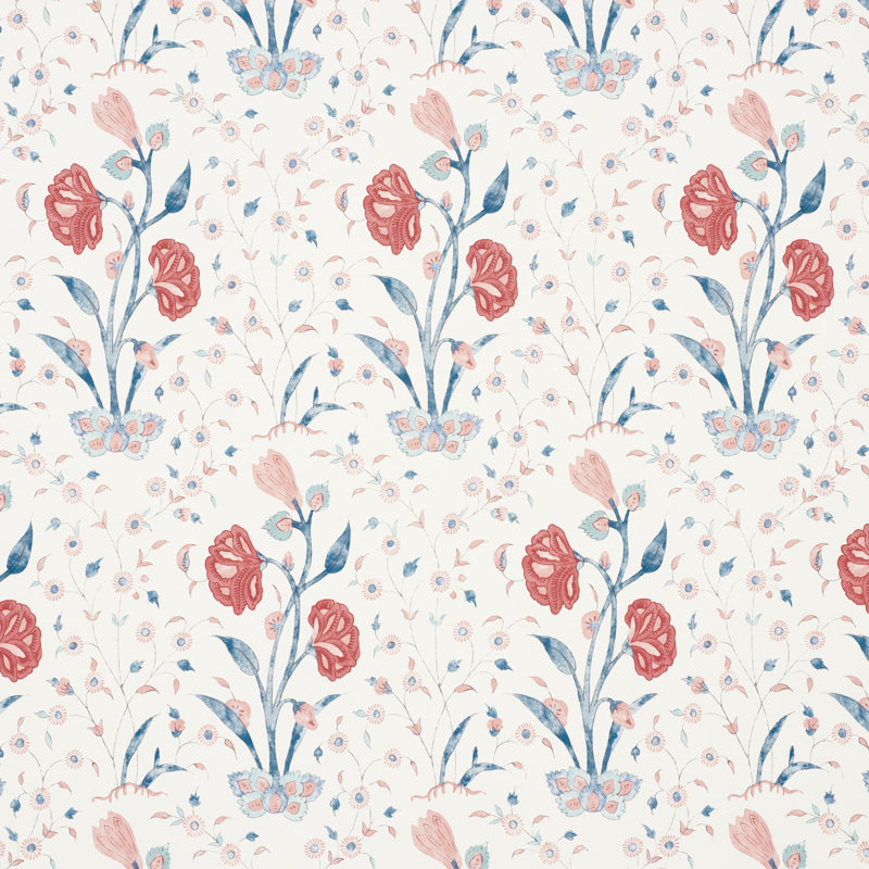 Khilana Floral Wallpaper, Delft & Rose