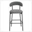 Tabouret de bar 26 po à hauteur de comptoir avec tabouret de bar et housse en tissu noir avec revêtement thermolaqué et repose-pieds-185588297