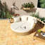 Lit de jour double en rotin d'extérieur avec auvent rétractable en osier, 4 coussins, beige - convient pour la pelouse, le jardin, la cour, le porche et la piscine
