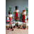  Painted Metal Nutcrackers – Festive Christmas Figures, Set of Three