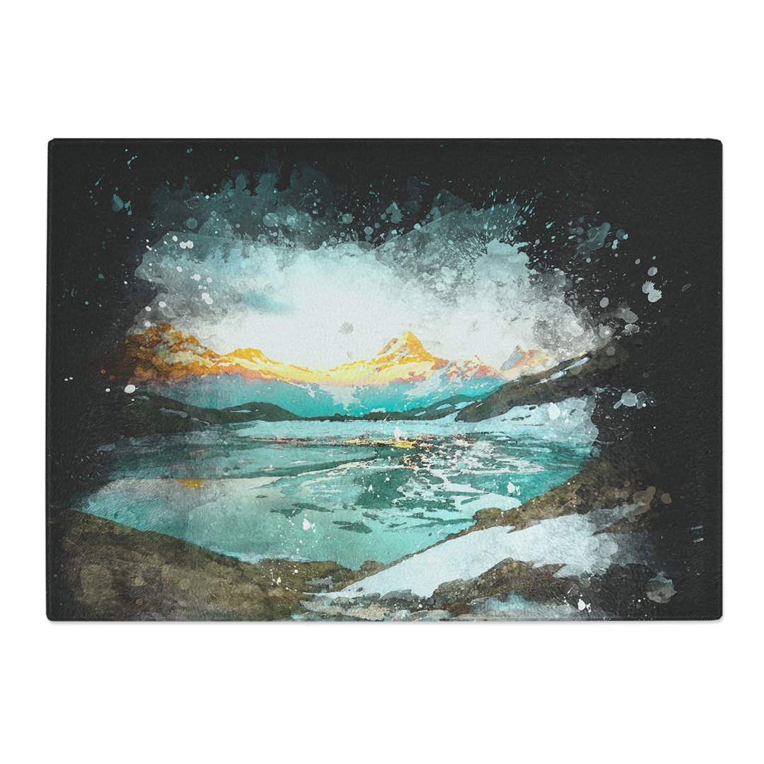 Tempered Glass Mountain View in Switzerland Chopping Board