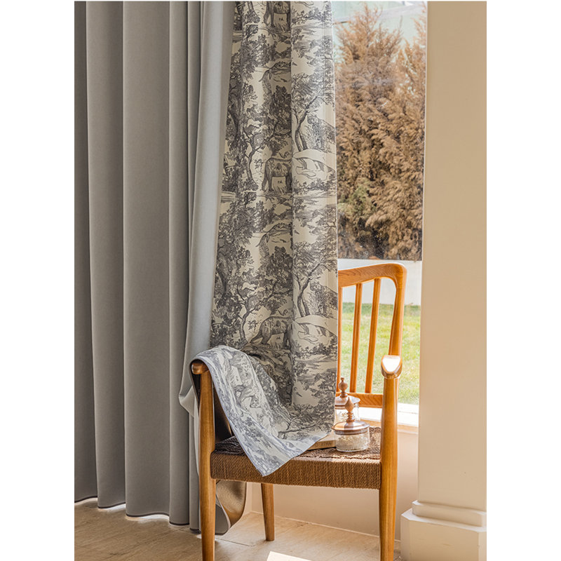 Velvet Room Darkening Curtain Pair, Gray, 50" W x 108" L