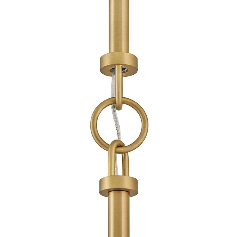 Sadie 1 - Light Steel Chandelier, Lacquered Brass, 8" H x 24" W x 24" D