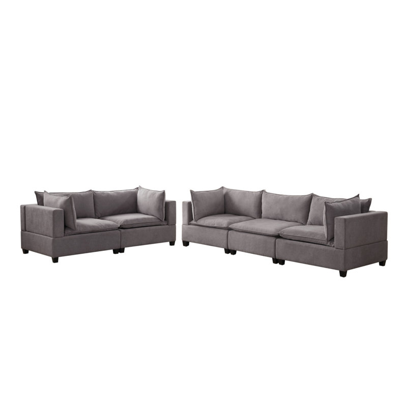 Ensemble de canapé-lit en tissu gris clair Madison