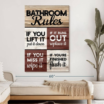 Toilette Commandements, impression sur toile